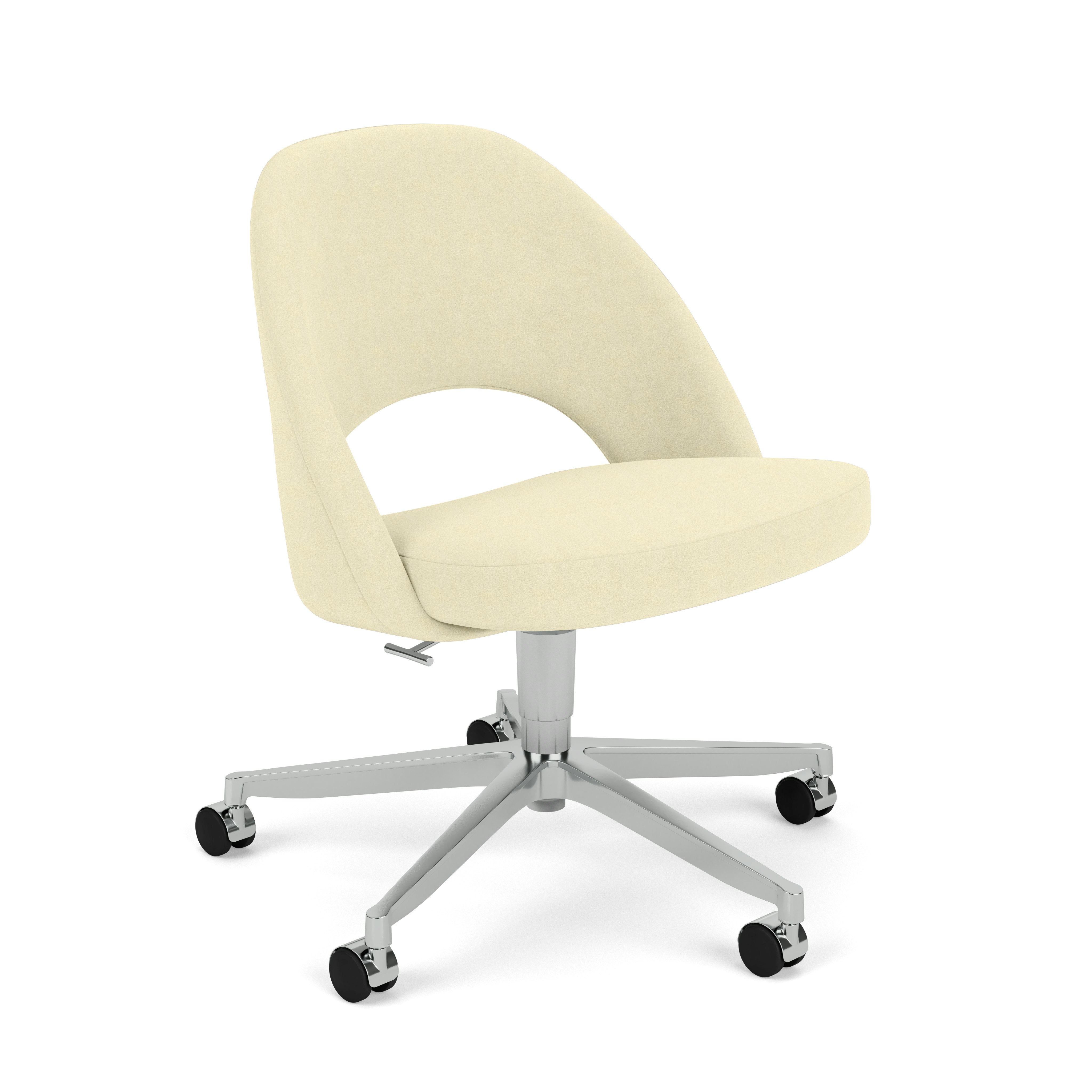 Saarinen Executive Office Side Chair - 5 Star,  Puff,  Cloud,  Polished Aluminum Base,  HC