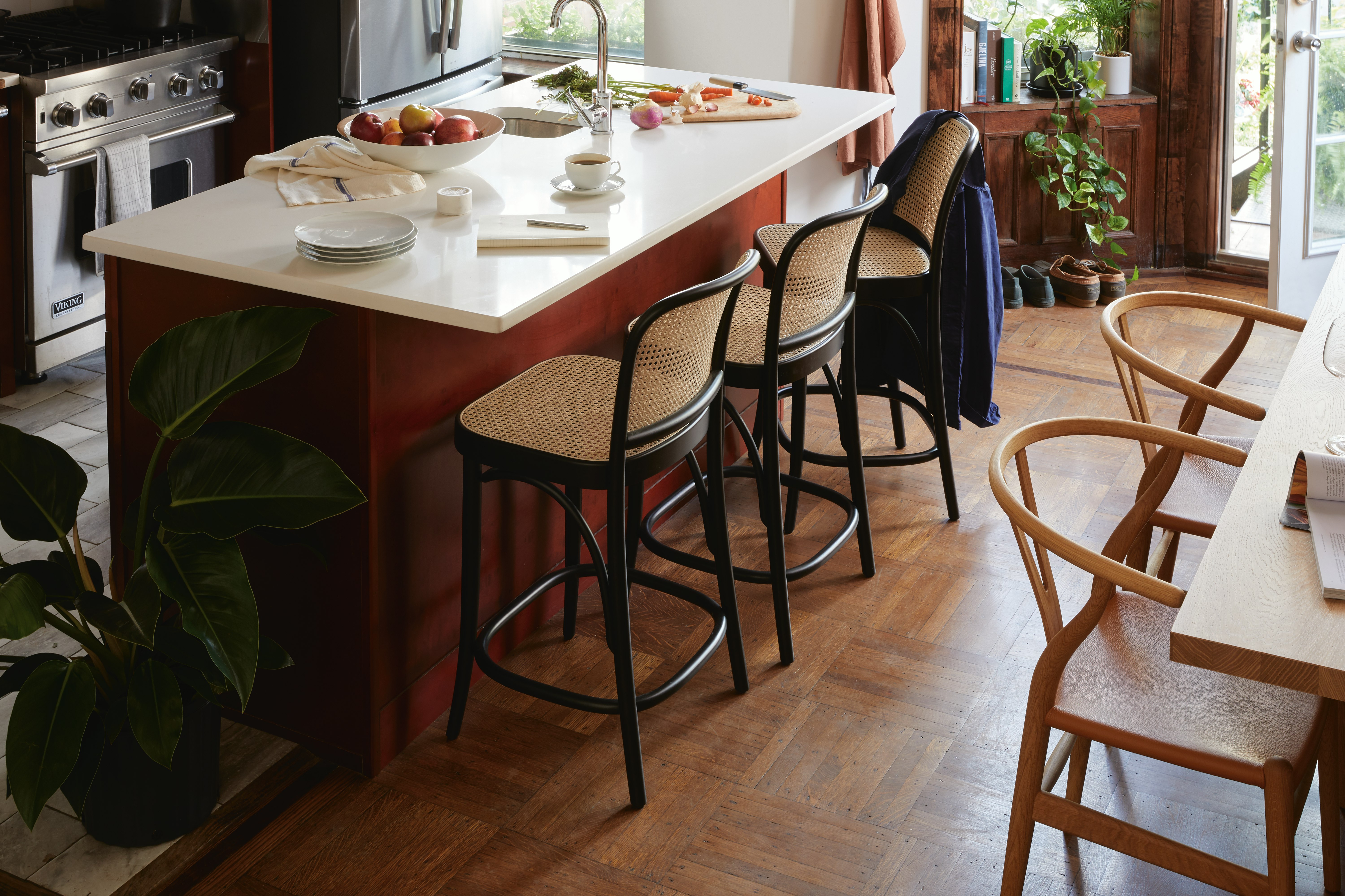 CH24 Wishbone Chair Leather Seat 