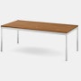 Florence Knoll Rectangular Coffee Table - 45 X 22, 17, Light Walnut, Polished Chrome