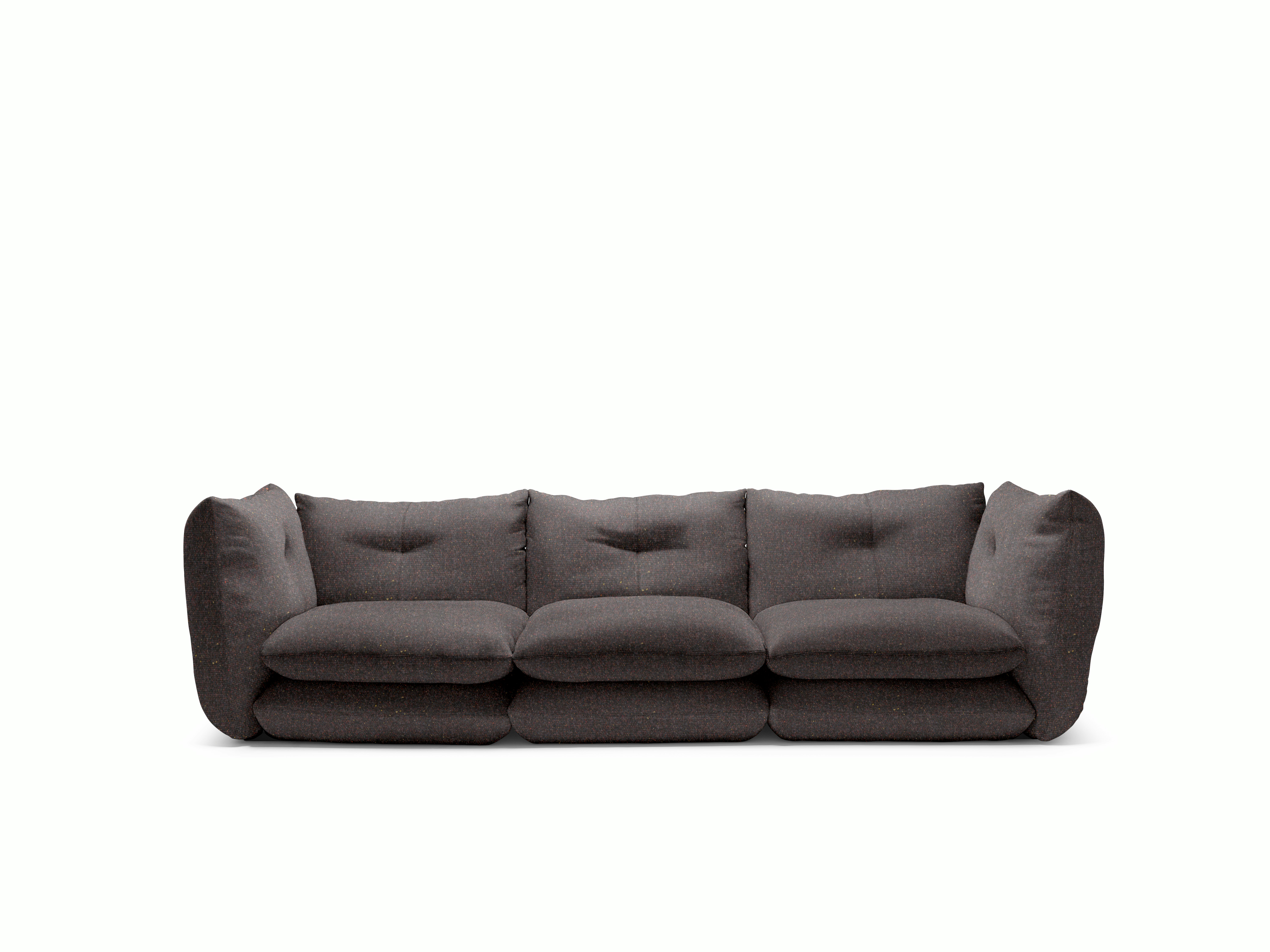 Pillo Sofa -  Three Seater, Standard, Buzz, Cocoa