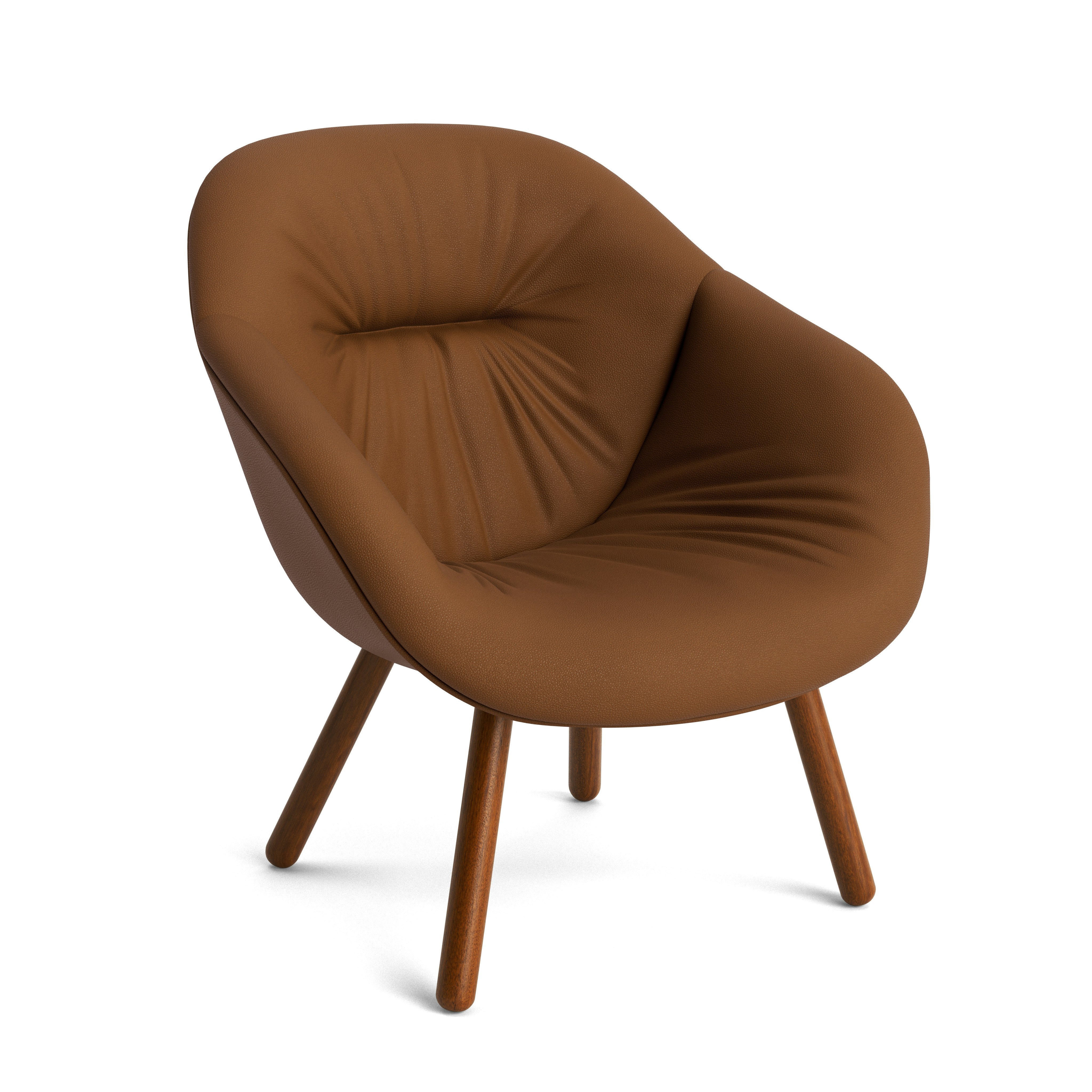 AAL 82 Armchair, Low Back - Soft, Prone Leather, Ledge, Walnut