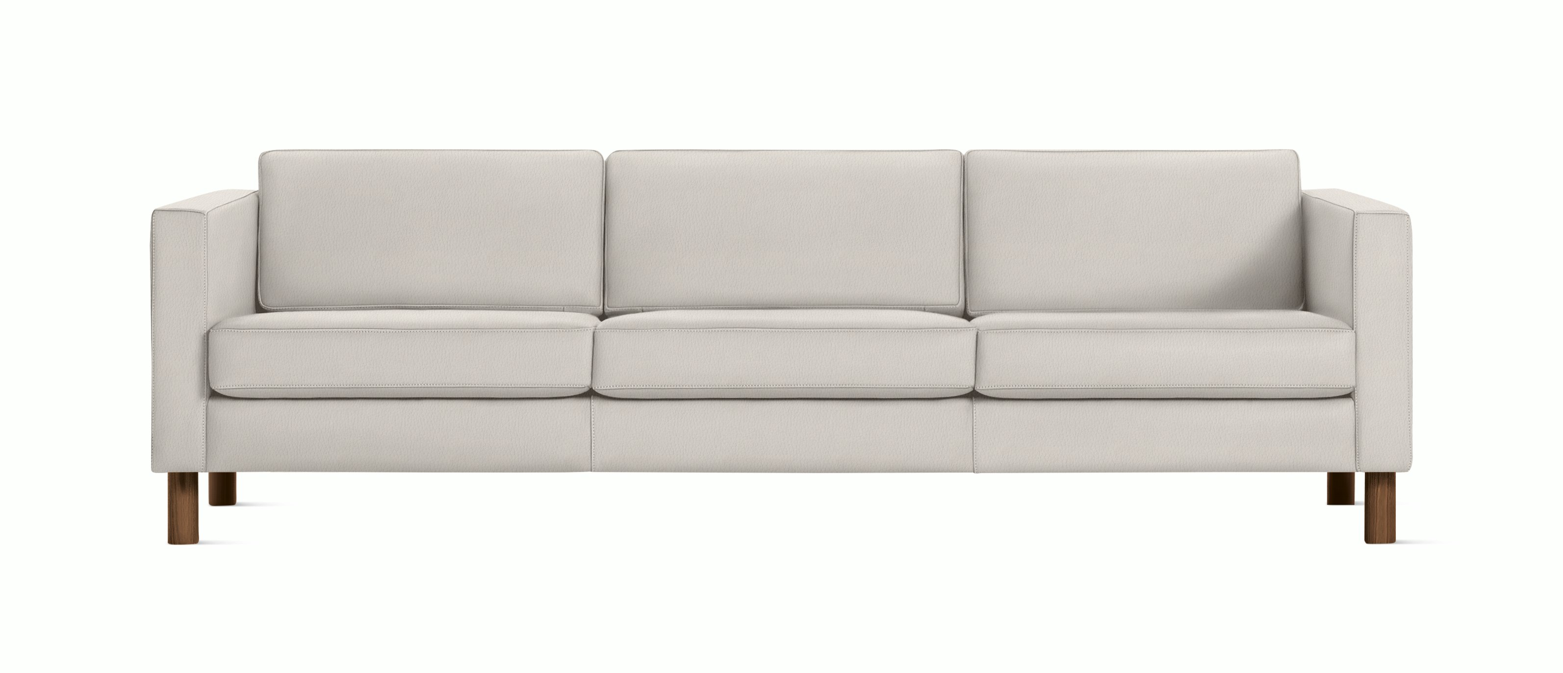 Lispenard Sofa three seater in light beige leather with 6" legs.