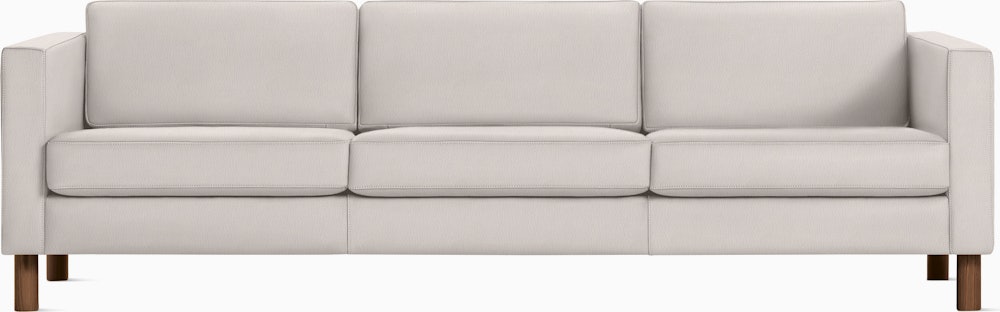 Lispenard Sofa three seater in light beige leather with 6" legs.