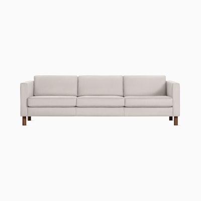 Lispenard Sofa three seater in light beige leather with 6" legs. Lispenard Sofa three seater in light beige leather with 6" legs.