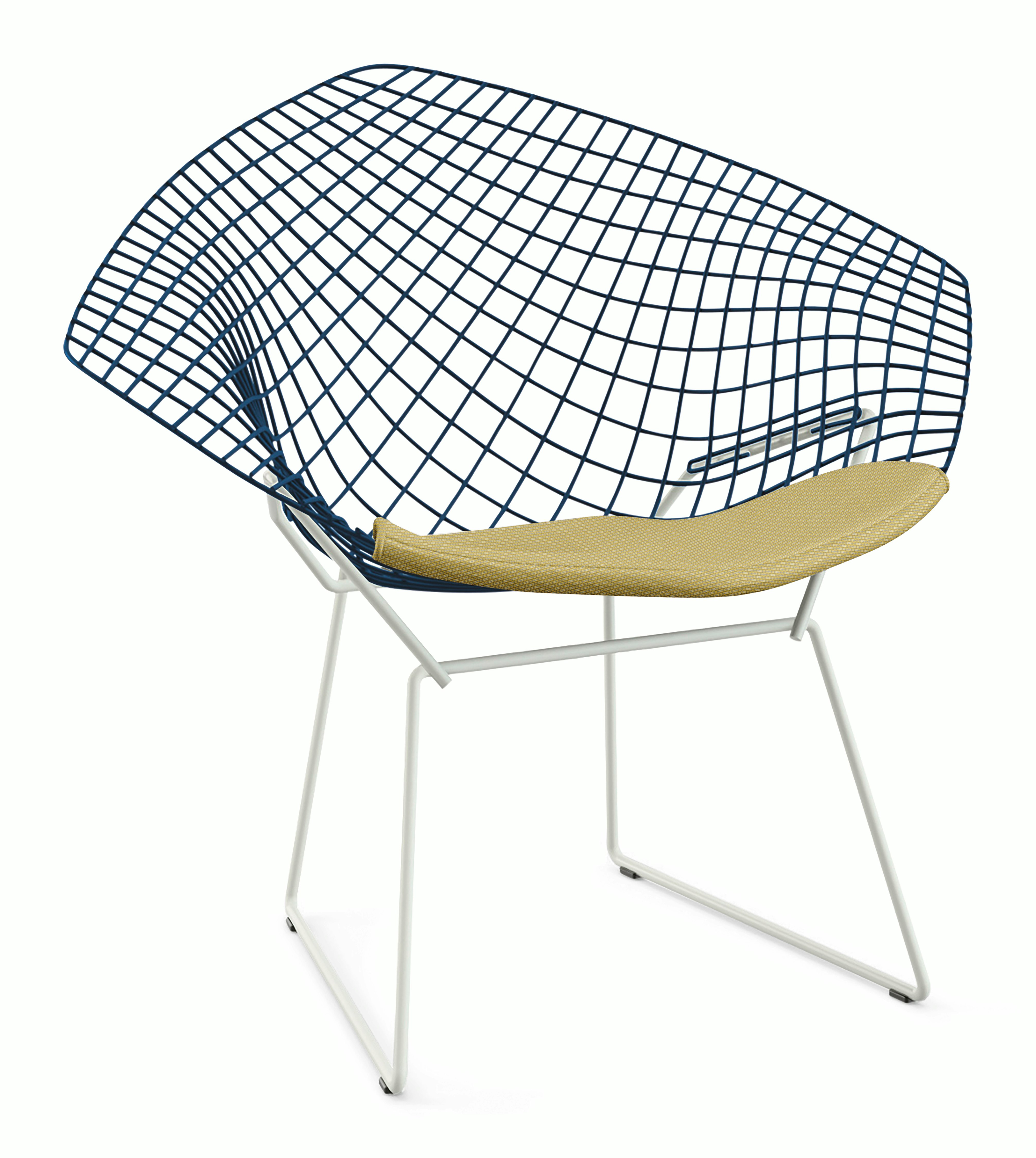 Bertoia Two-Tone Diamond Lounge Chair with Seat Pad
