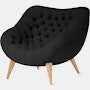Rohde Easy Chair - Oak,  Prone Leather,  Obsidian