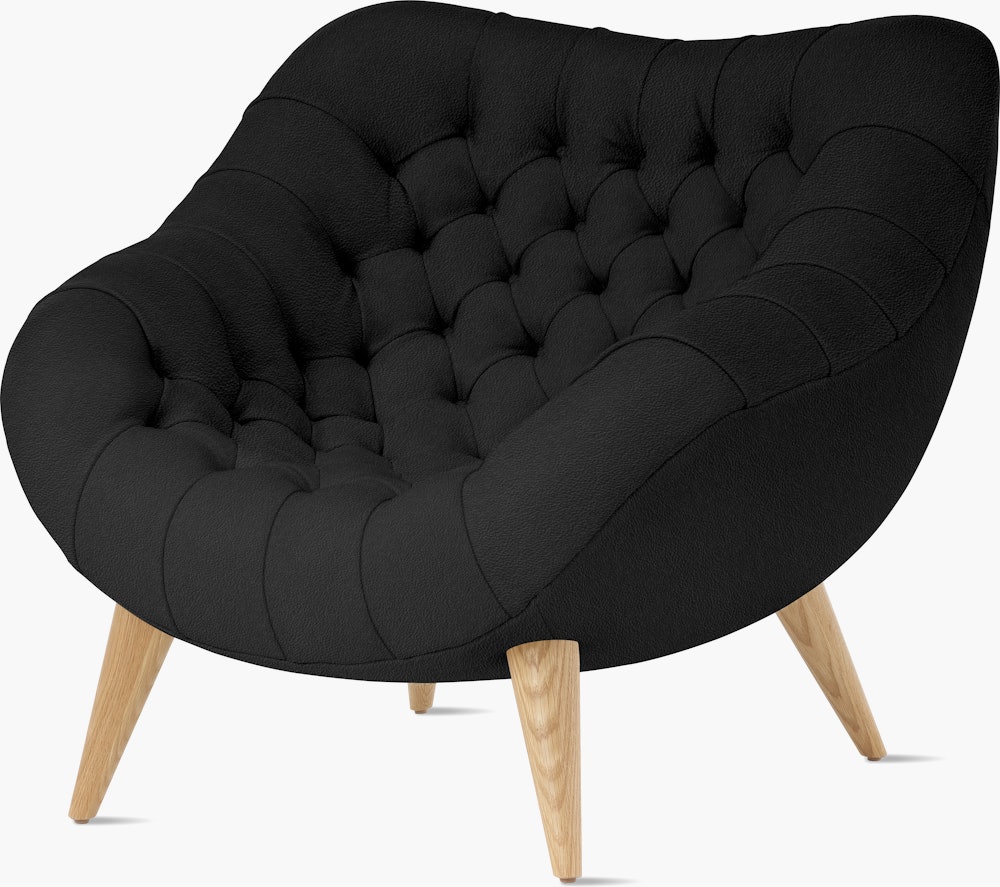 Rohde Easy Chair - Oak,  Prone Leather,  Obsidian