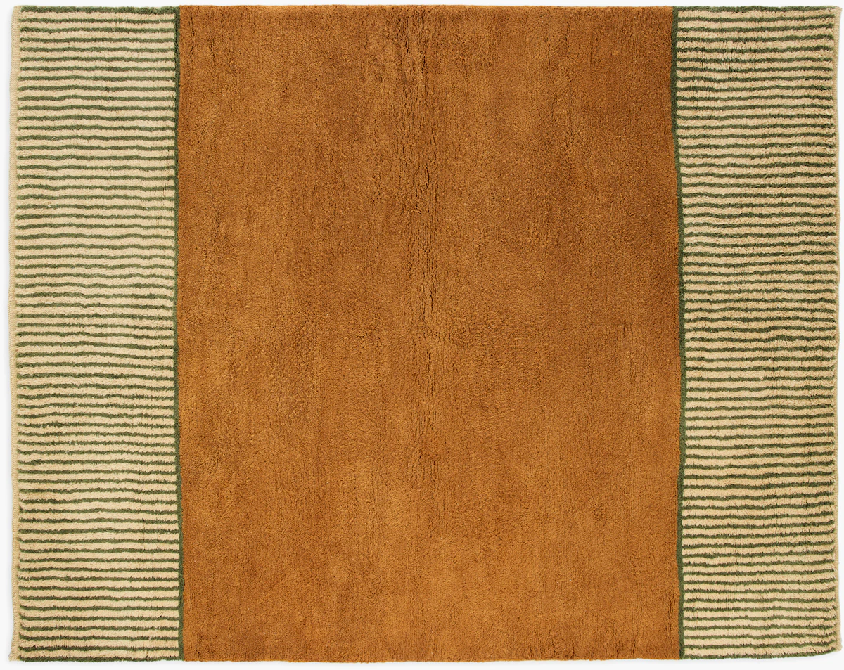 Borderline Wool Moroccan Rug, Ochre – Design Within Reach