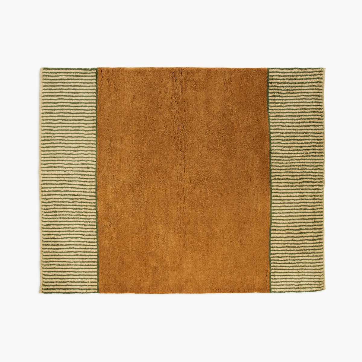 Borderline Wool Moroccan Rug Borderline Wool Moroccan Rug, Ochre