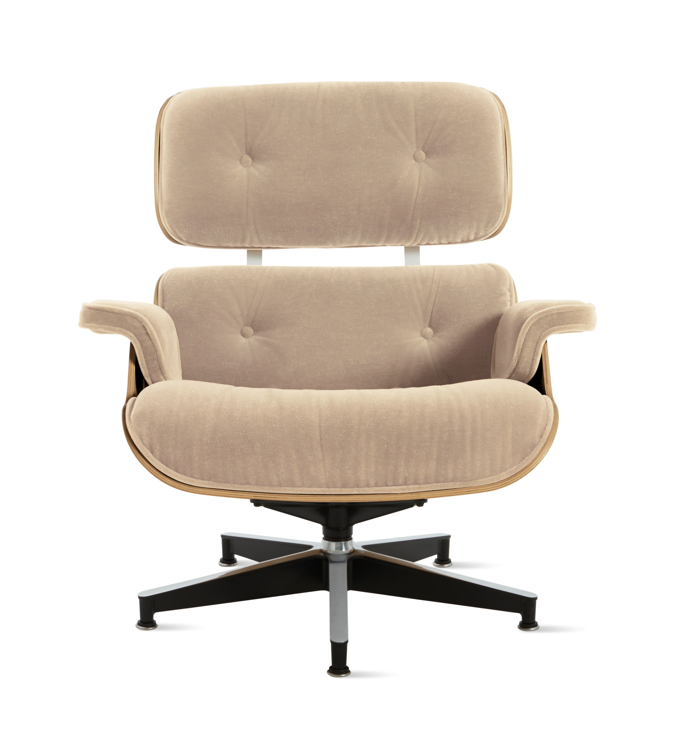 Eames Lounge Chair - White Oak,  Mohair Supreme,  Capiz