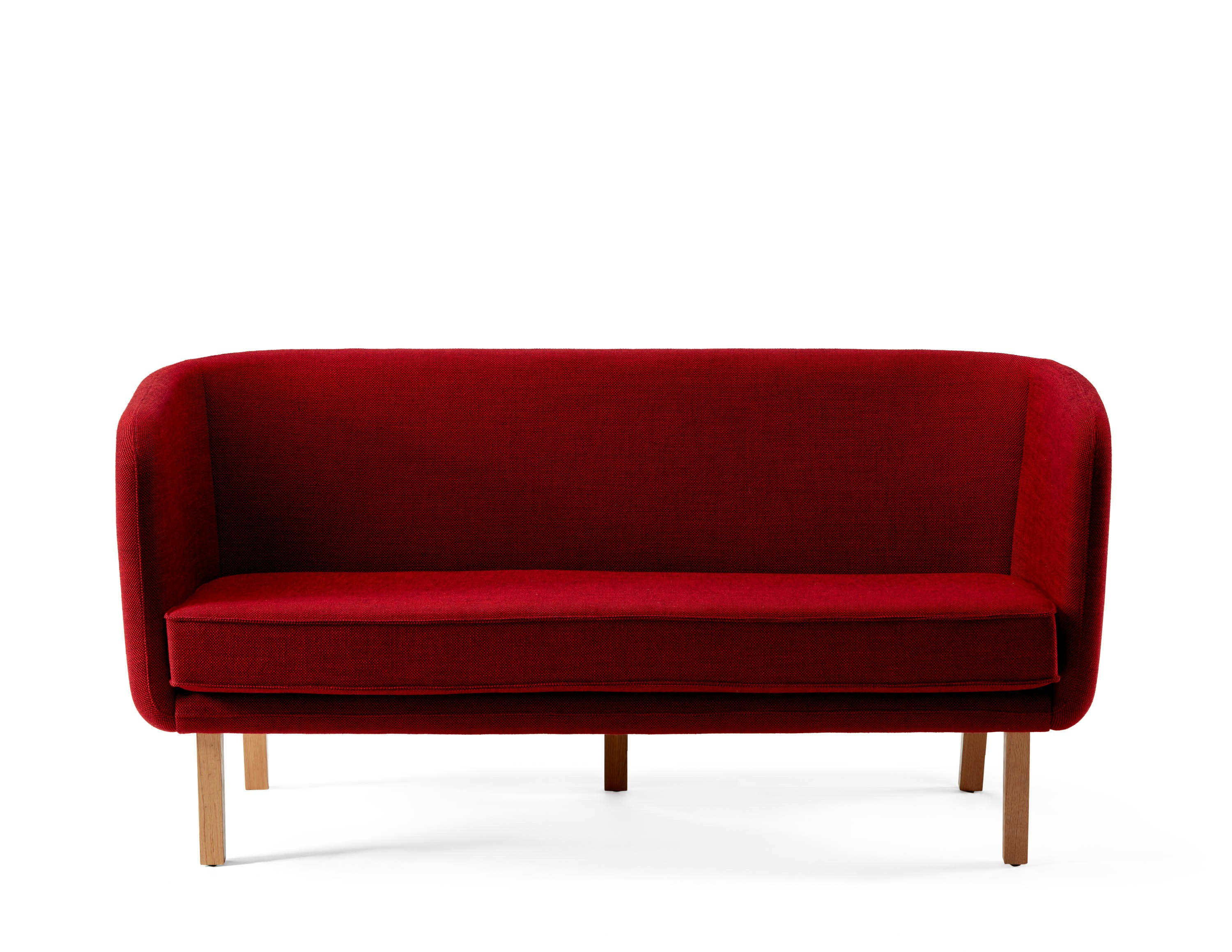 Rockwell Unscripted sofa wood base wood legs white oak legs