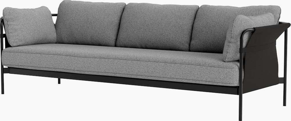 Can 3-Seat Sofa - Olavi by HAY, 03 Black / White Speckle, Black / Black