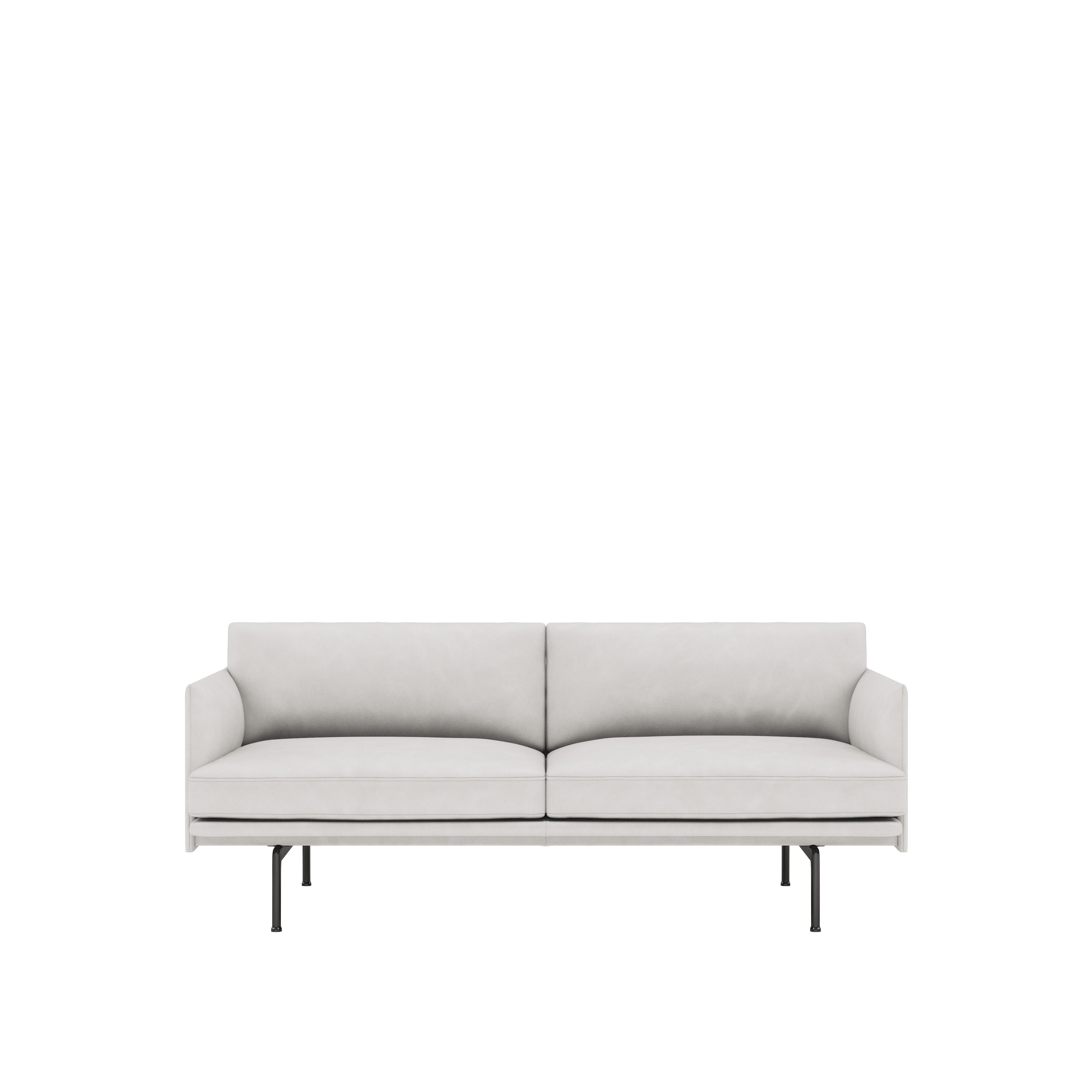 Outline Sofa, 2-Seater, Black,  Allure Leather ,  Ivory