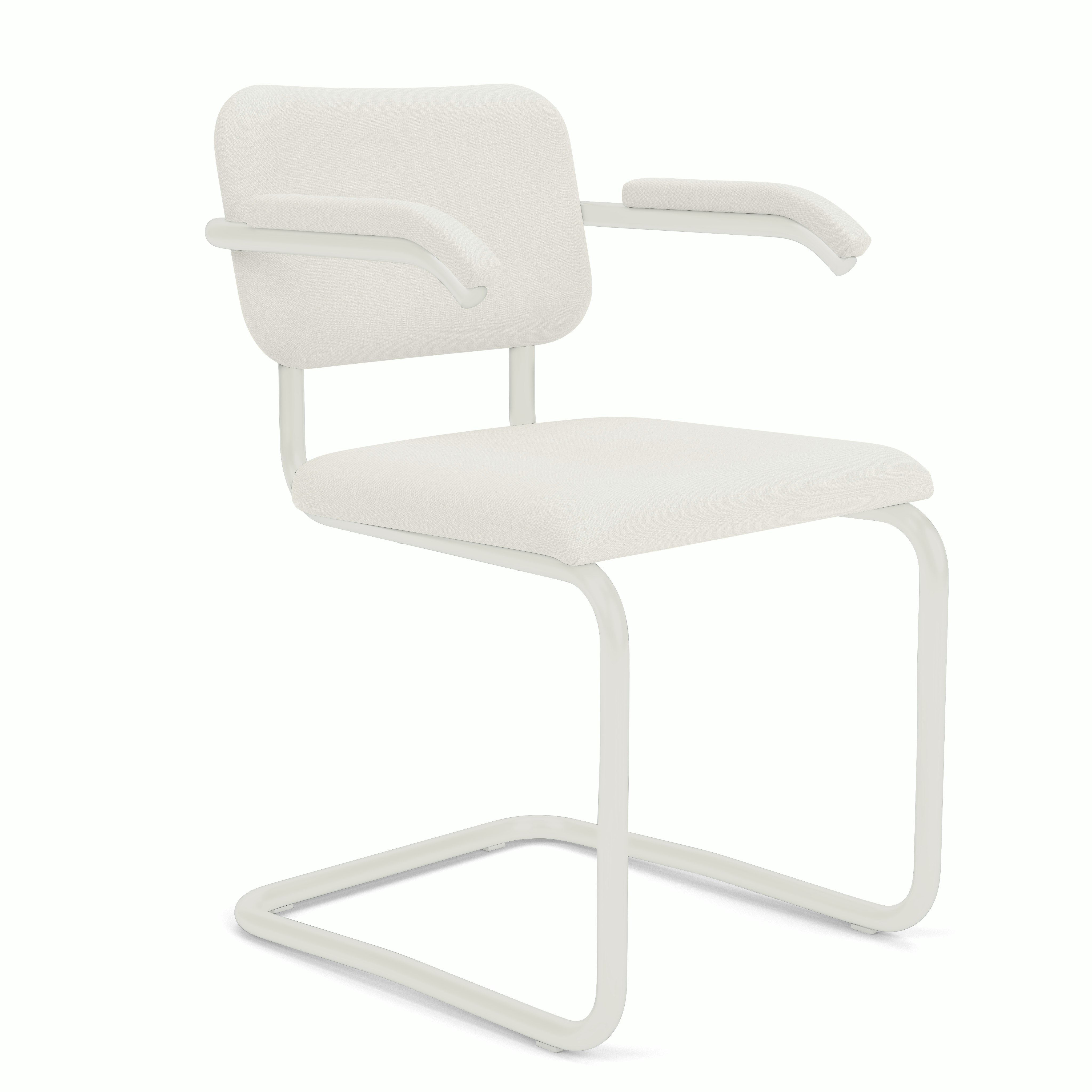 Cesca Upholstered Chair - Armchair,  Fully upholstered,   hourglass,  air,  white frame