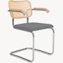 Cesca Armchair - Caned with Natural Beech Back,  Upholstered Seat,  Tempest,  Aurora