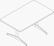 Eames Rectangular T-Leg Table 4 60" x 30"