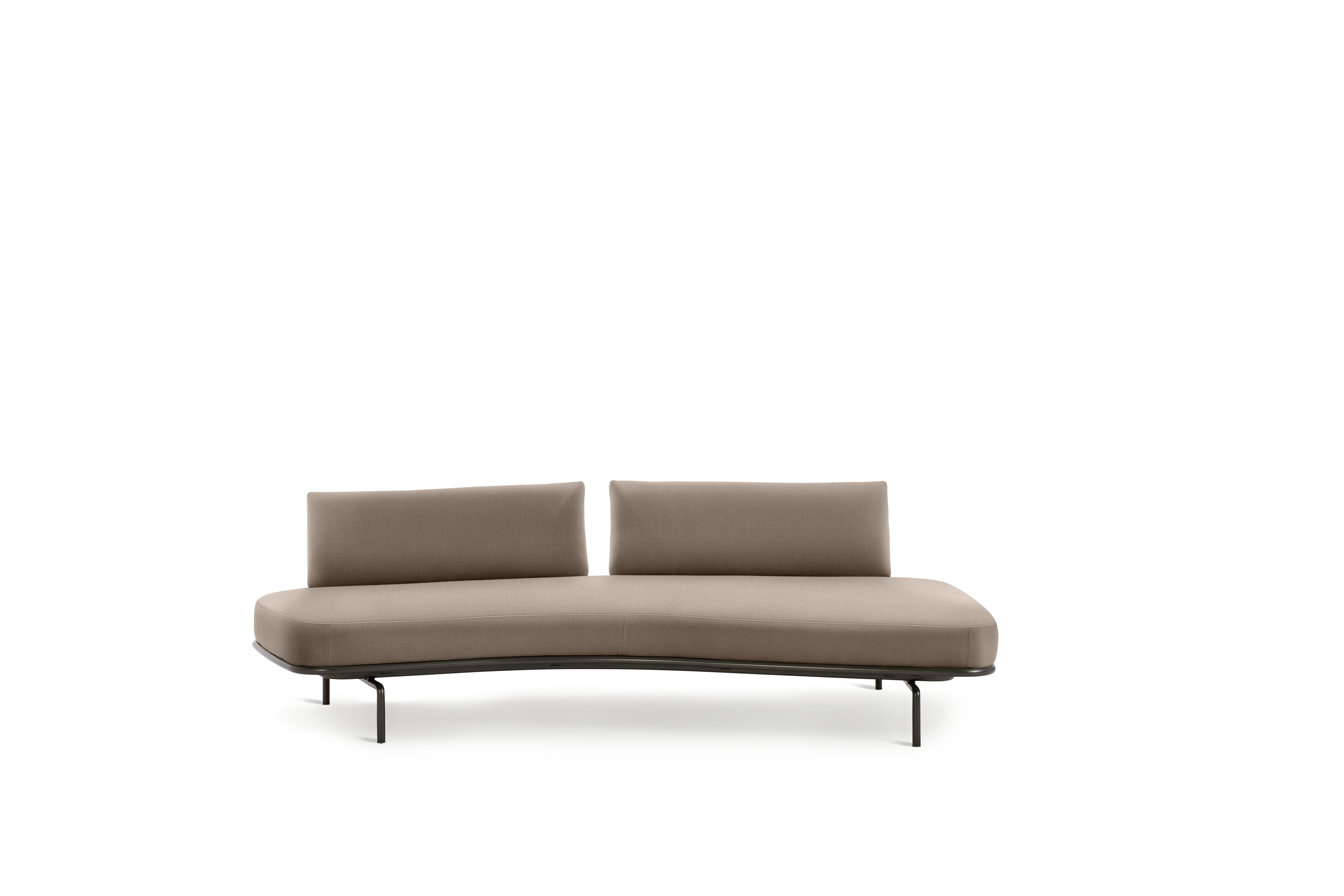 Panoramic Sofa - Right ,  Double Large,  Hopsack,  Putty,  Charcoal