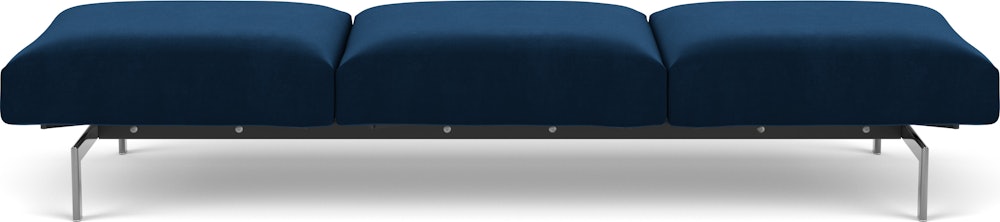 Avio Bench - Three Seater, Knoll Velvet, Aviator, Polished Chrome