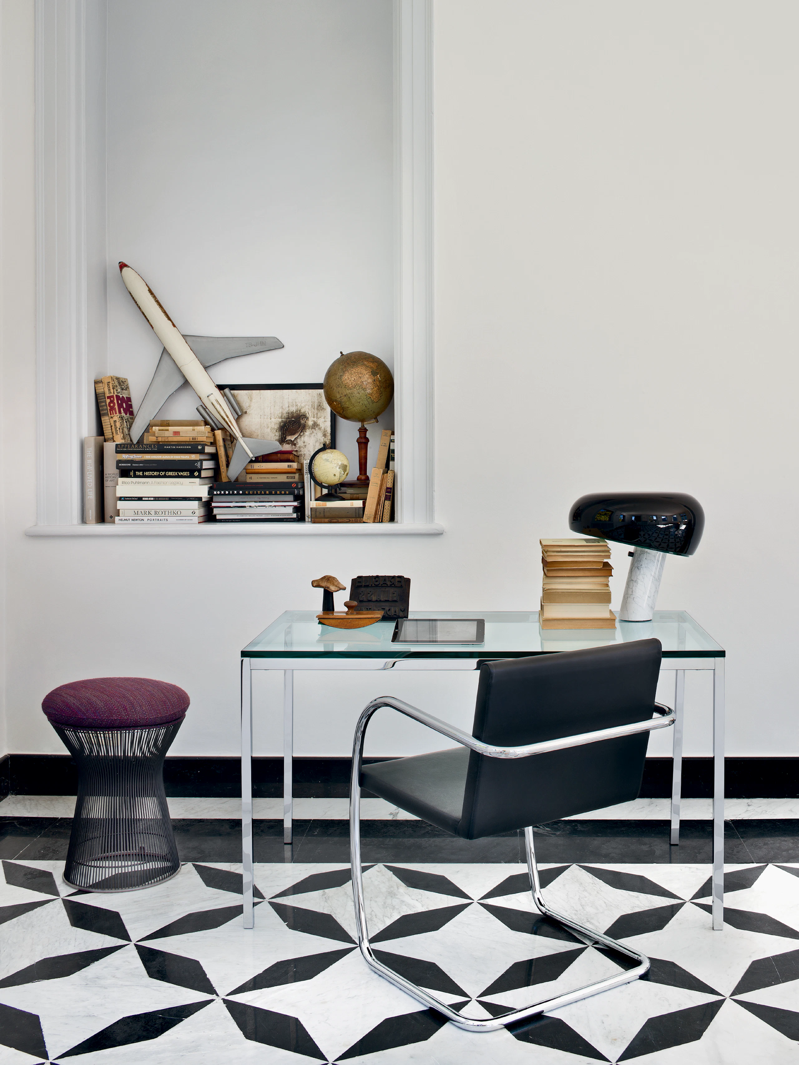 Platner Stool, Florence Knoll Desk, Brno Chair