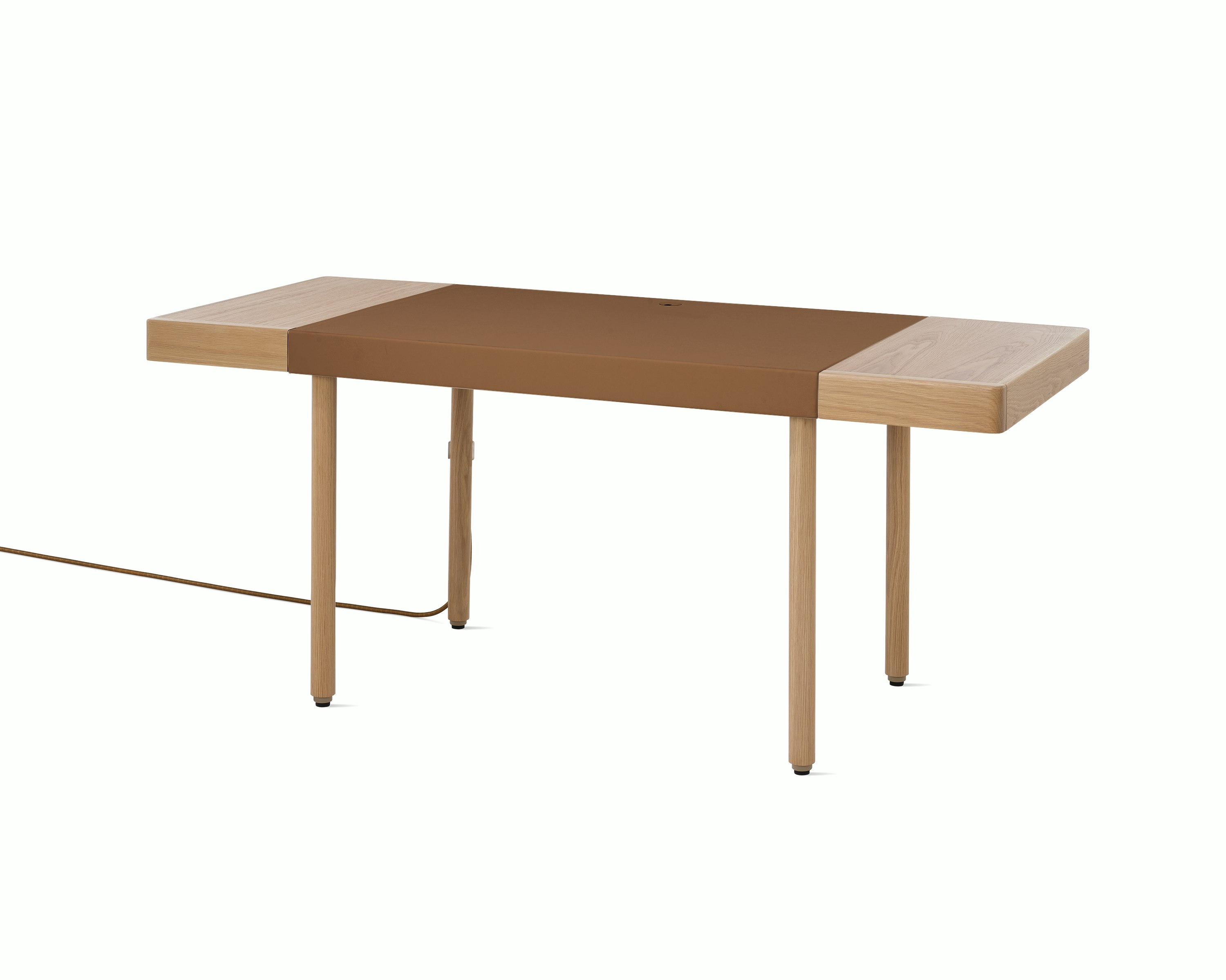 New Canaan Leatherwrap Sit-to-Stand Desk, 2 Drawers