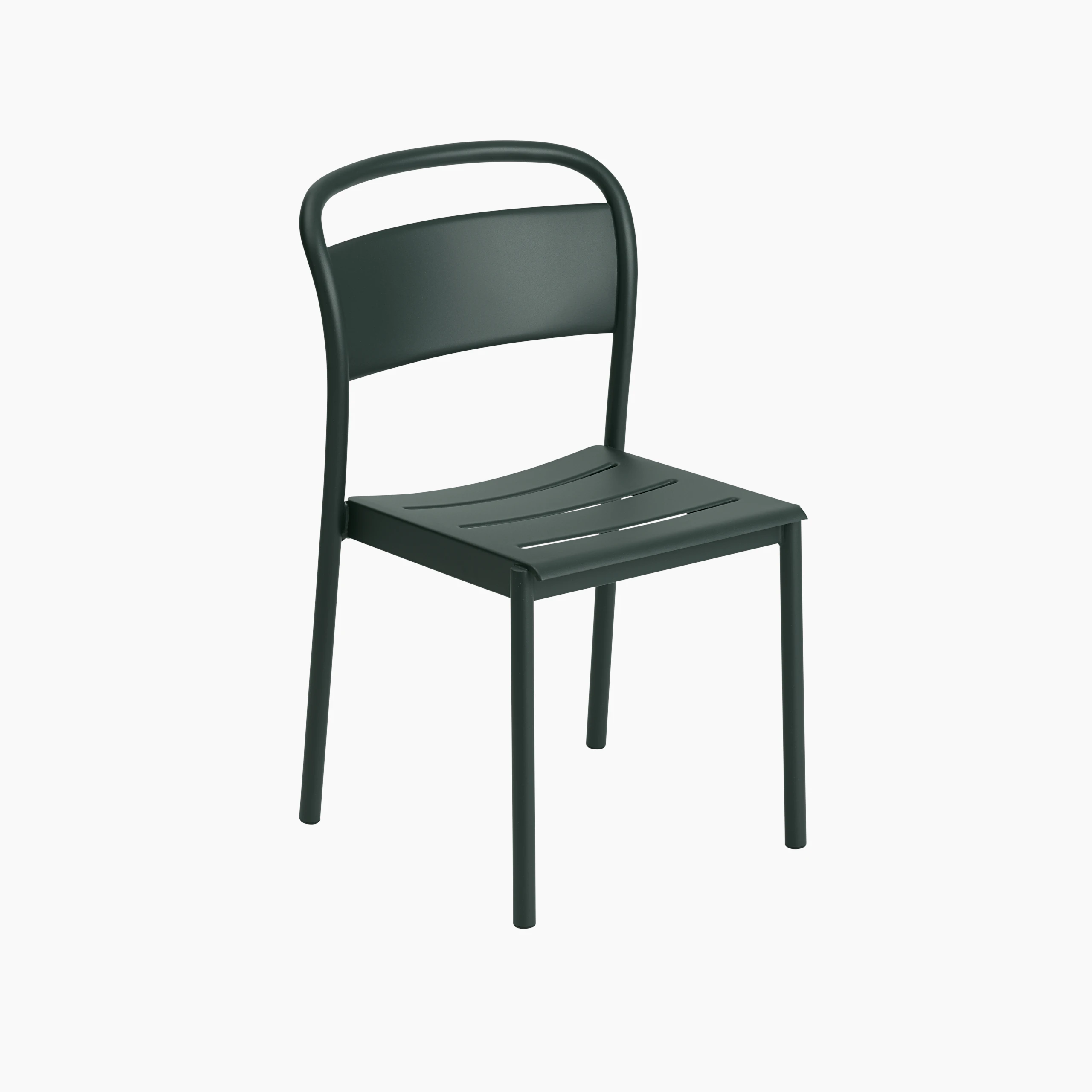 Linear Steel Chair - Side Chair, Dark Green