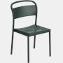 Linear Steel Chair - Side Chair,  Dark Green