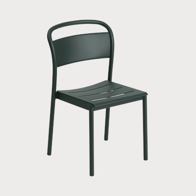 Linear Steel Chair - Side Chair,  Dark Green