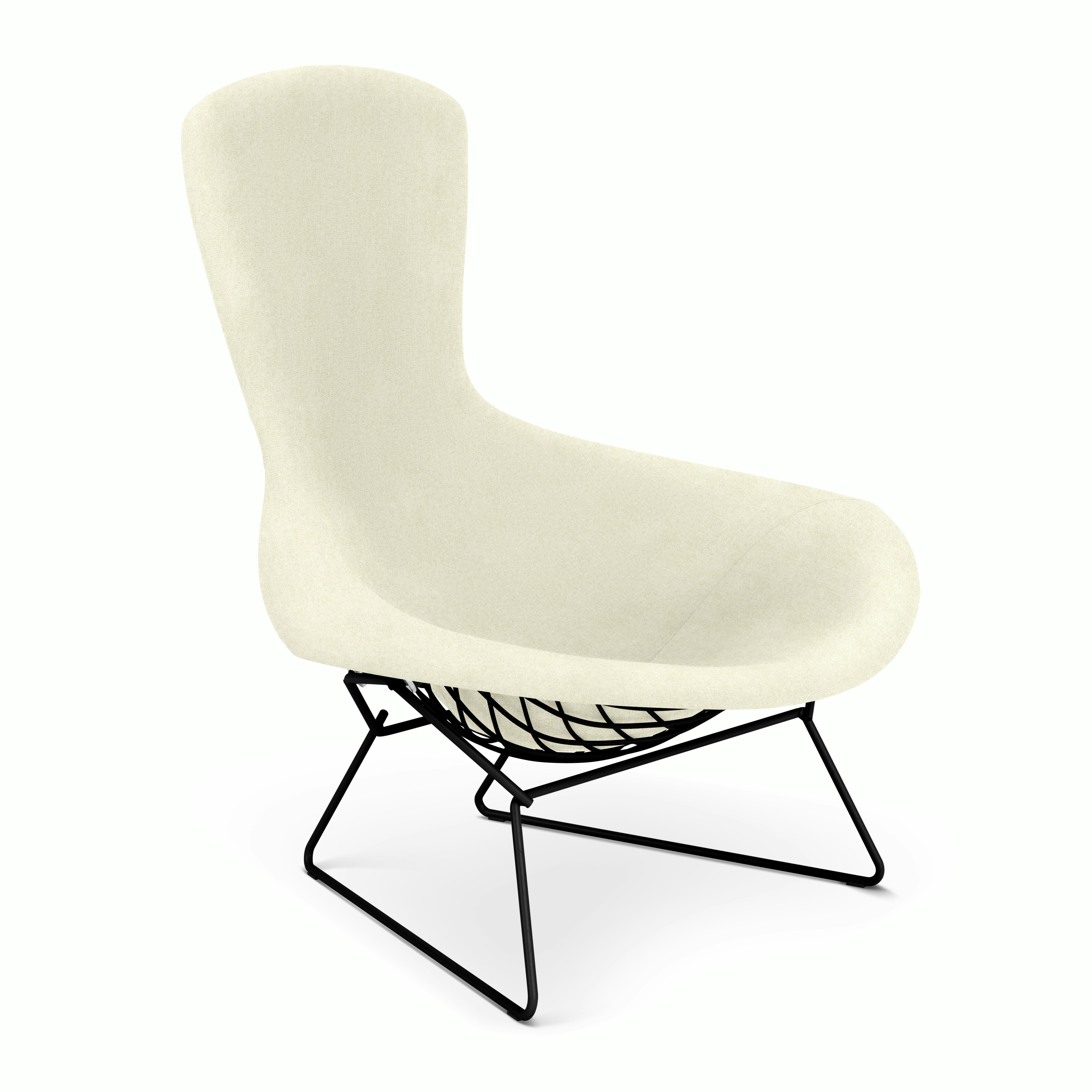Bertoia Bird Lounge Chair,  Black,  Full Cover,  Aegean,  Egret