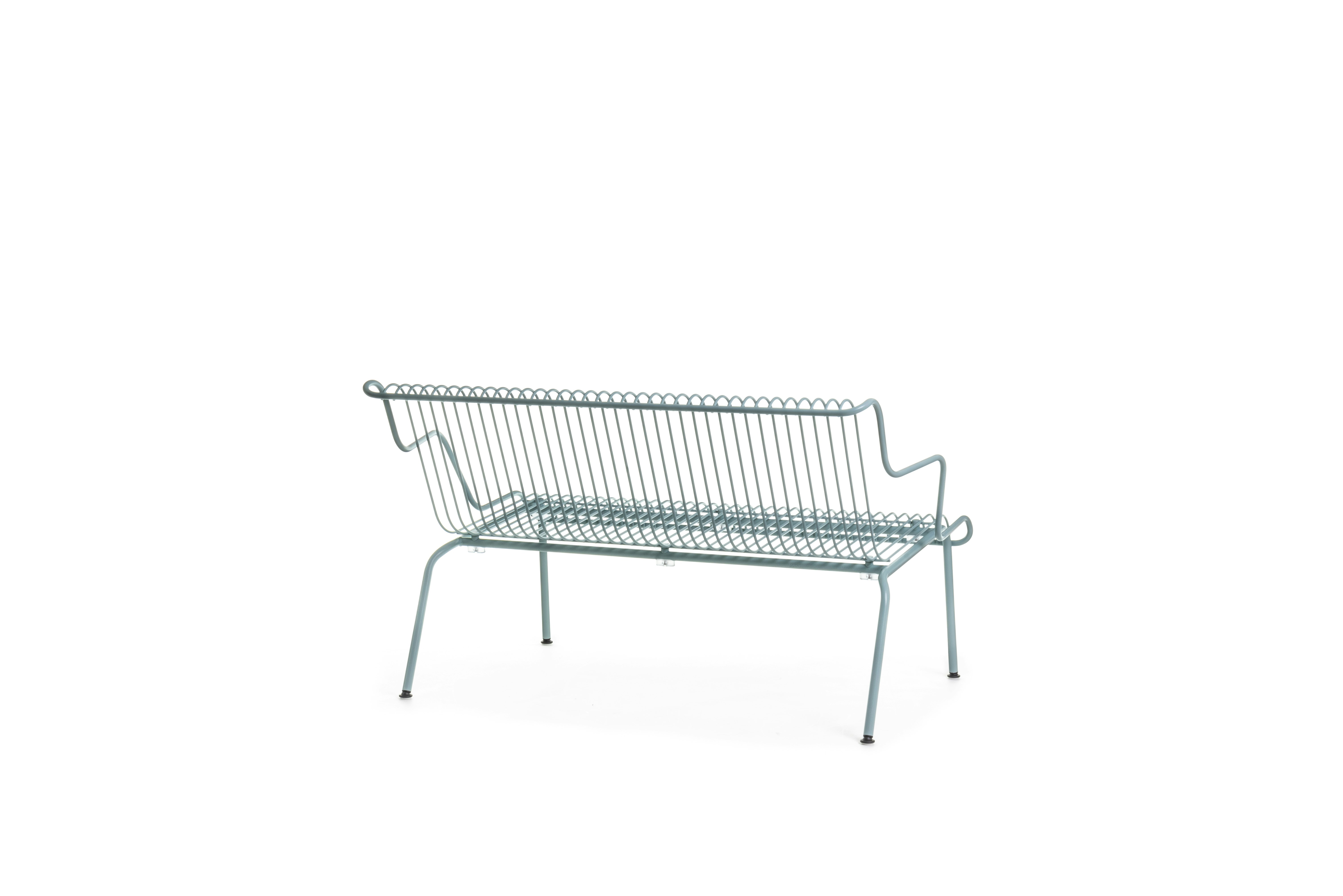 South Outdoor Lounge Bench with Arms - Light Blue