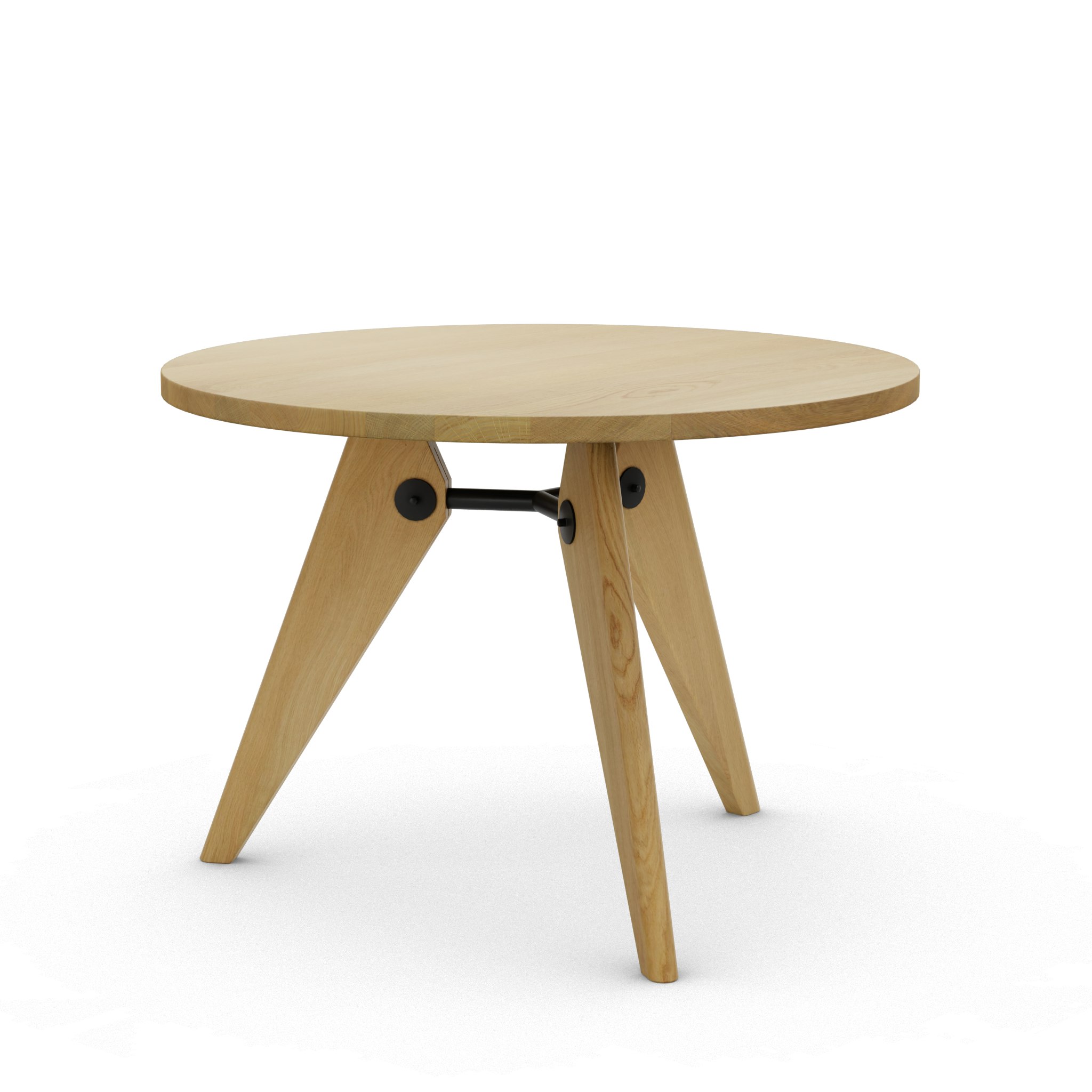 Prouve Gueridon Table in Natural Oak