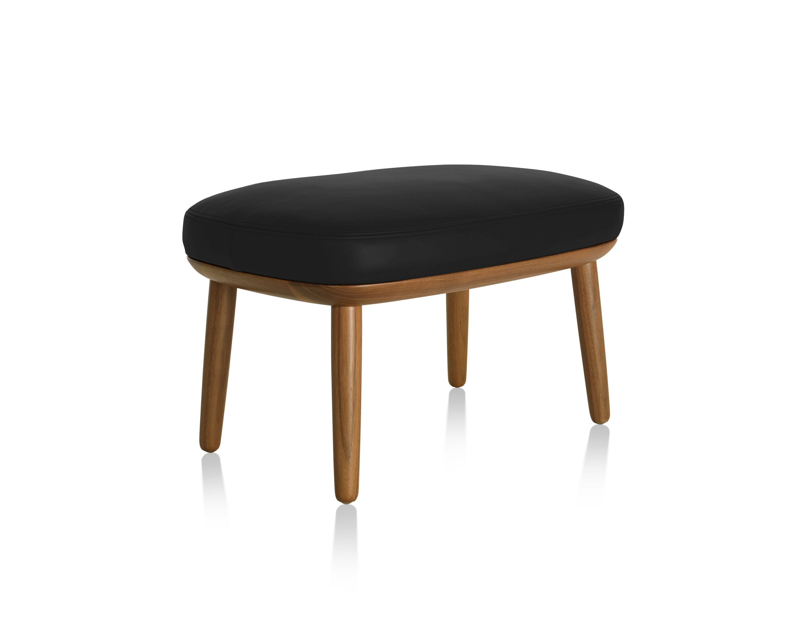 Crosshatch Ottoman, Leather