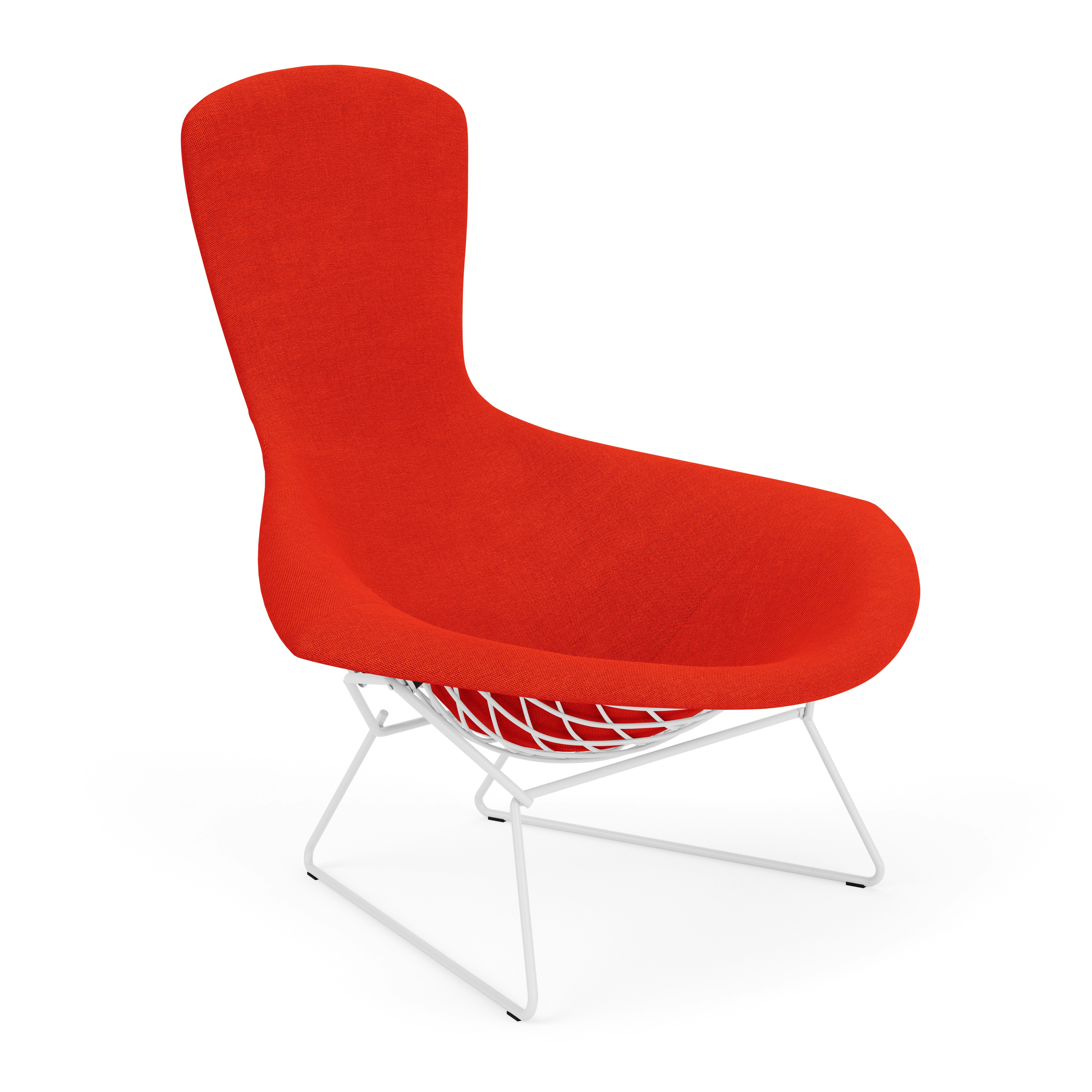 Bertoia Bird Lounge Chair, White, Full Cover, Crossroads, Paprika