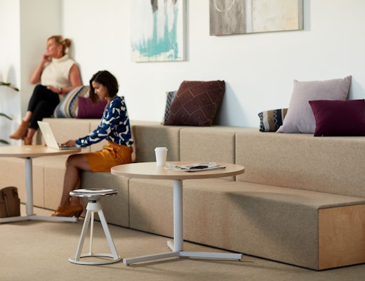 Rockwell Unscripted Covered Steps Rockwell unscripted steps piton stool antenna y-base table essentials inviting ideation