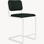 Cesca Upholstered Stool - Counter Height ,  Fully Upholstered,  ,  Volo Leather,  Arbor Shade,  white frame