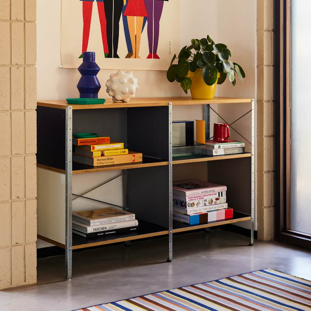 Eames Storage Unit and Girard Environmental Enrichment Panel,  Girls,  and Girard Millerstripe Rug
