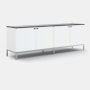 Florence Knoll Credenza - Four Position, Polished Chrome, White Lacquer, Polished Nero Marquina