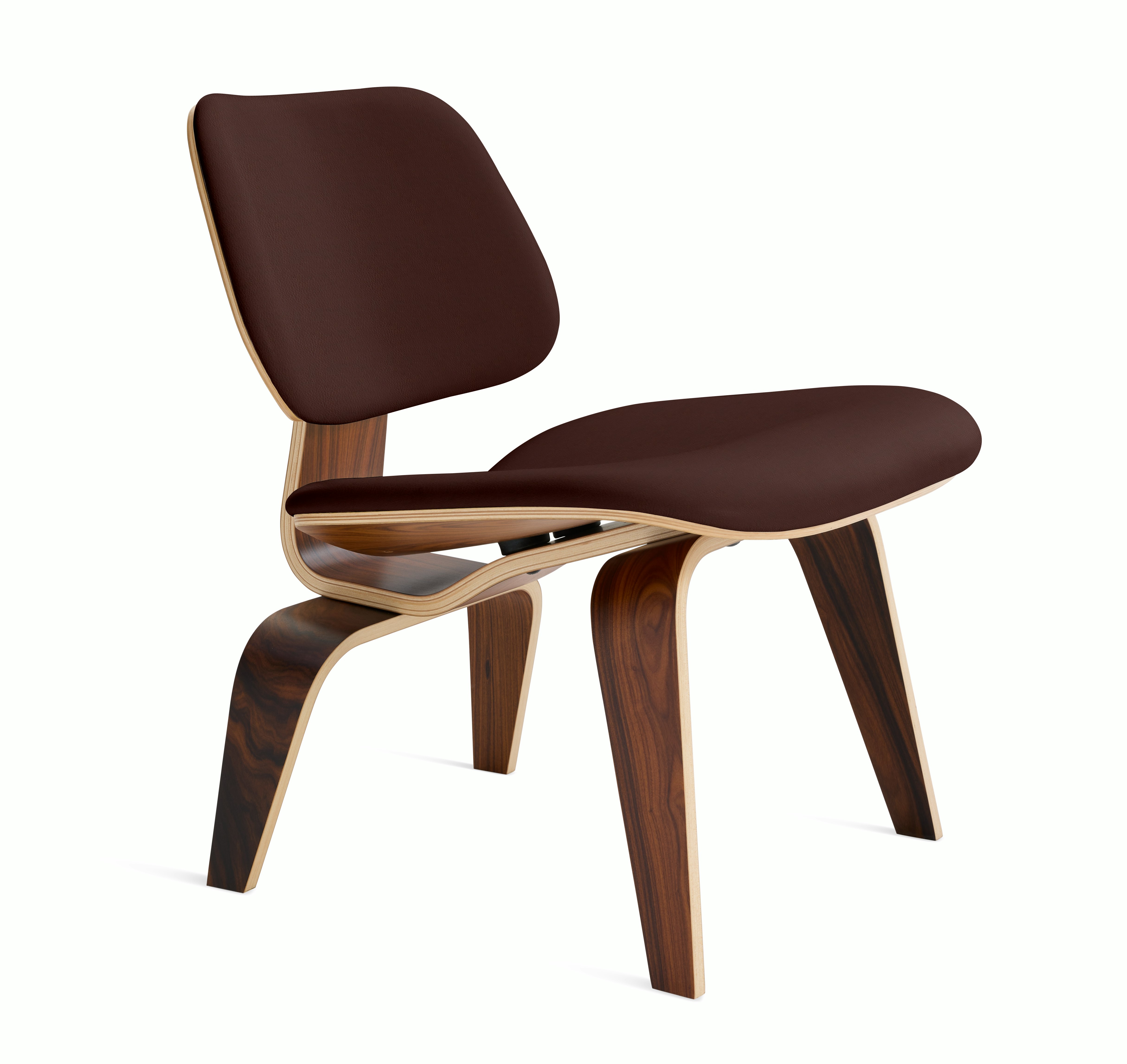 Eames Molded Plywood Lounge Chair Wood Base (LCW) - Upholstered,  Ebony,  Beck,  030 Woodlet