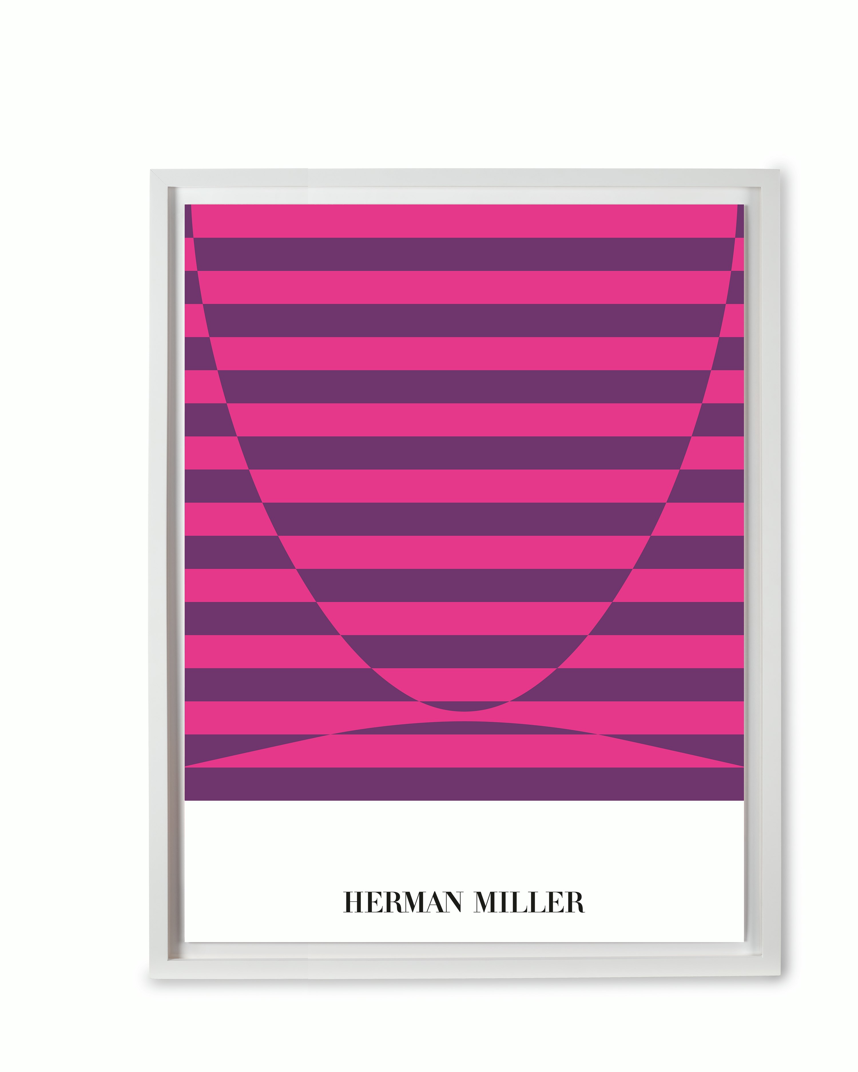 Herman Miller Brochure Covers Poster By Tomoko Miho - Framed,  White,  Pink