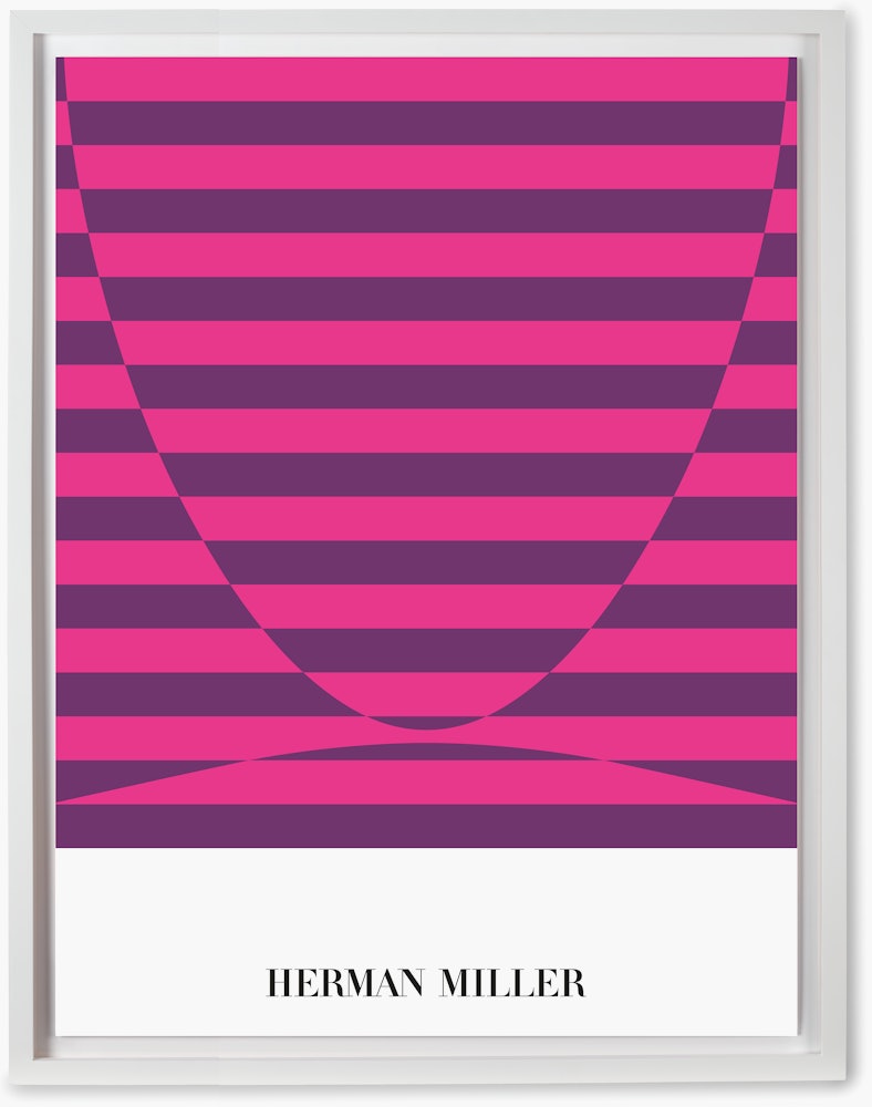 Herman Miller Brochure Covers Poster By Tomoko Miho - Framed,  White,  Pink