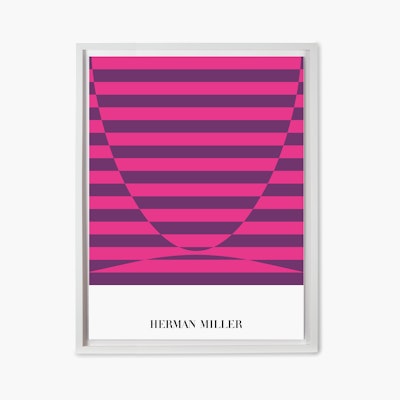Herman Miller Brochure Covers Poster By Tomoko Miho - Framed,  White,  Pink
