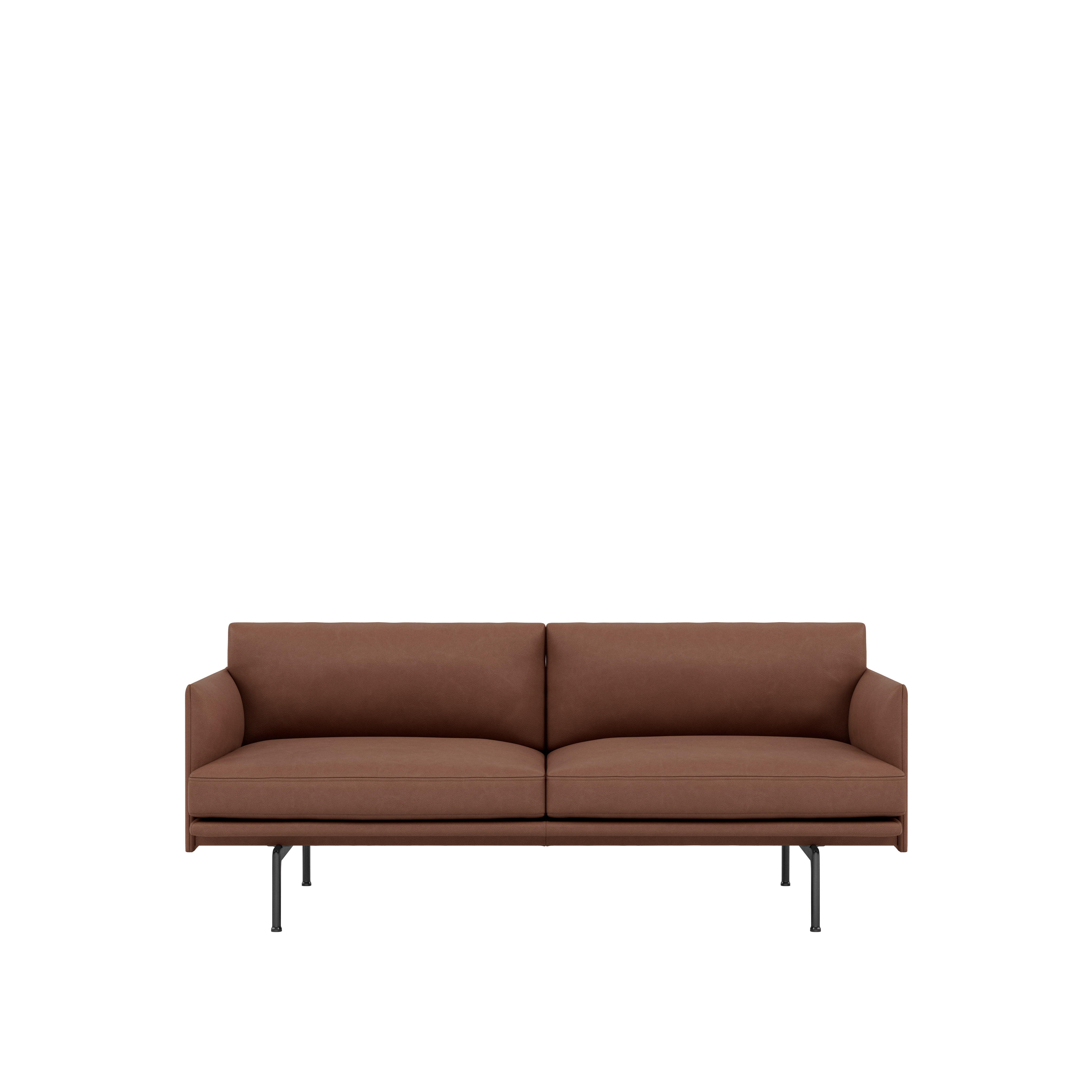 Outline Sofa, 2-Seater,  Black, Easy Leather, Ecureil