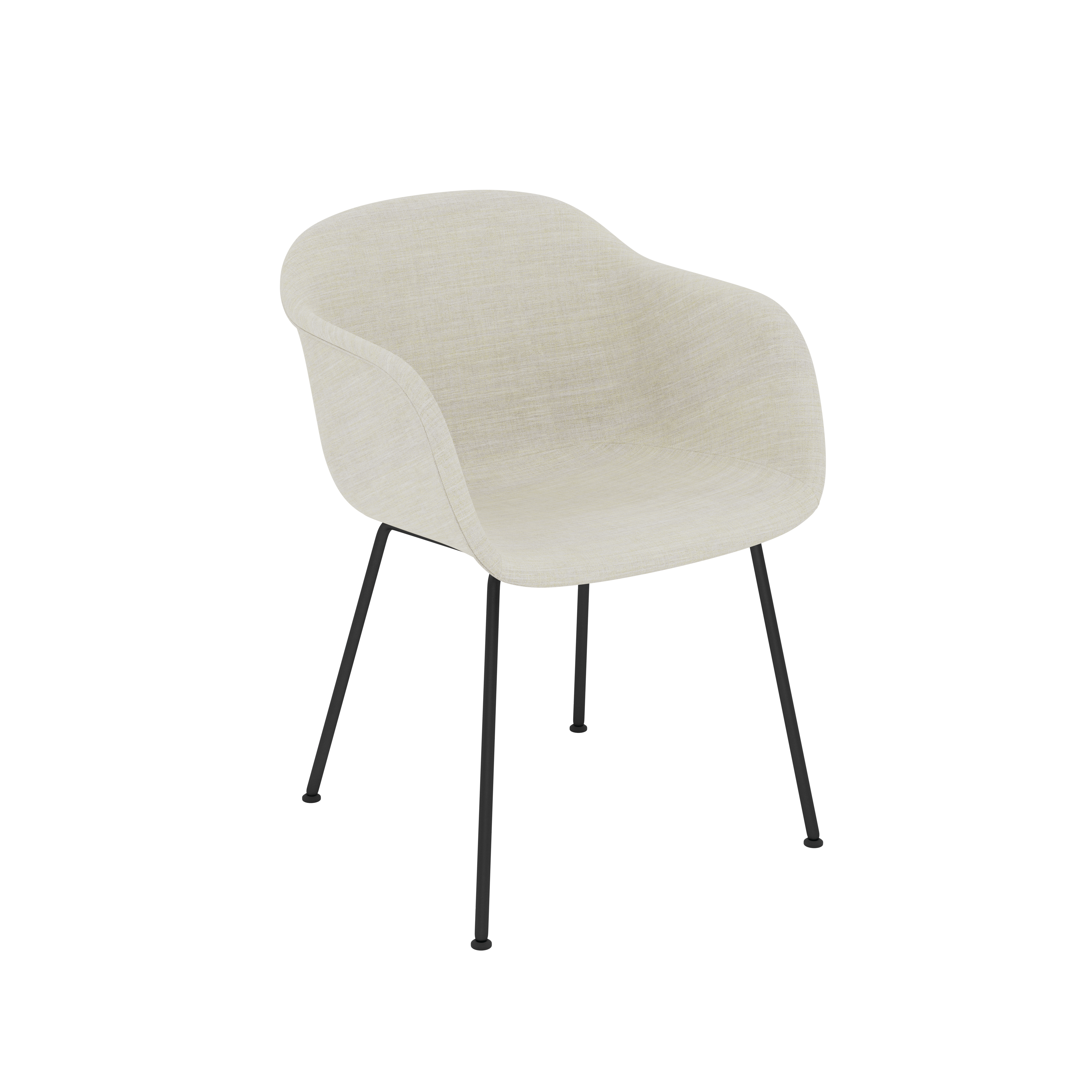 Fiber Dining Chair - Armchair,  Remix,  223 Cream,  Black Tube