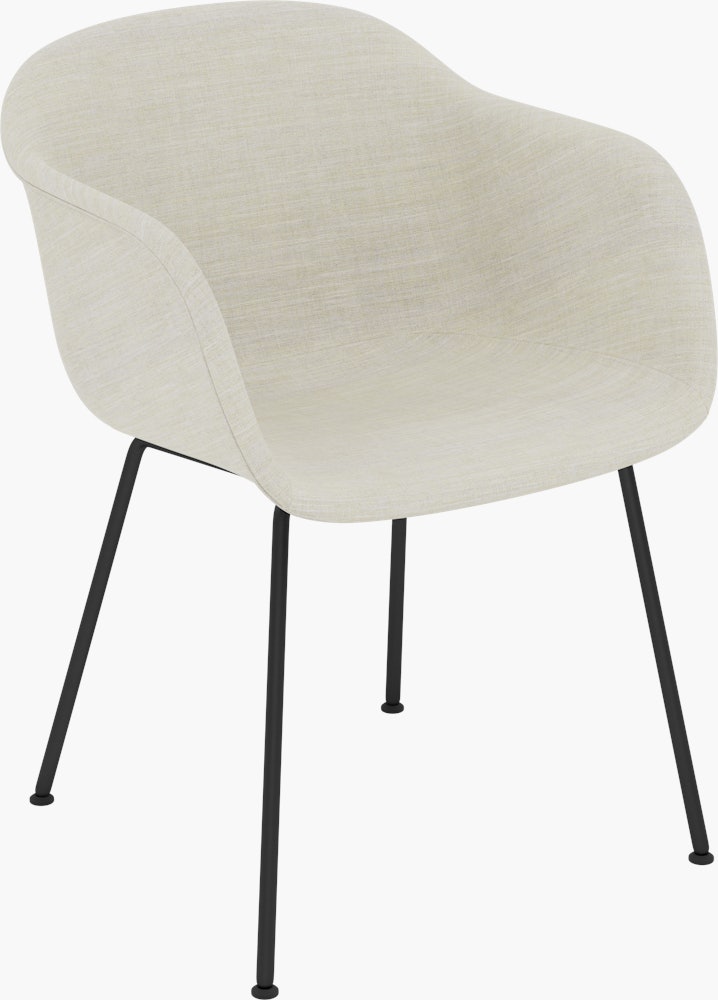 Fiber Dining Chair - Armchair,  Remix,  223 Cream,  Black Tube