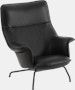 Doze Lounge Chair- Black Refine Leather,  Anthracite Black Legs