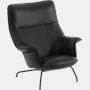 Doze Lounge Chair- Black Refine Leather,  Anthracite Black Legs