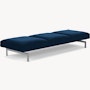 Avio Bench - Three Seater, Knoll Velvet, Aviator, Polished Chrome