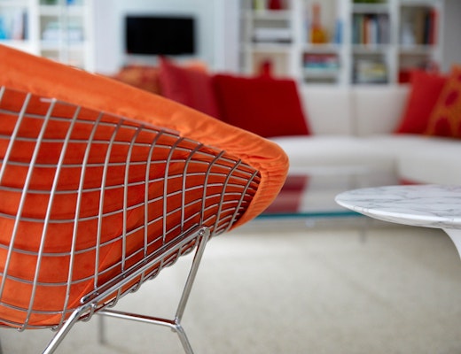Bertoia Diamond Chair Harry Bertoia diamond chair Eero Saarinen side table Avio sofa Piero Lissoni
