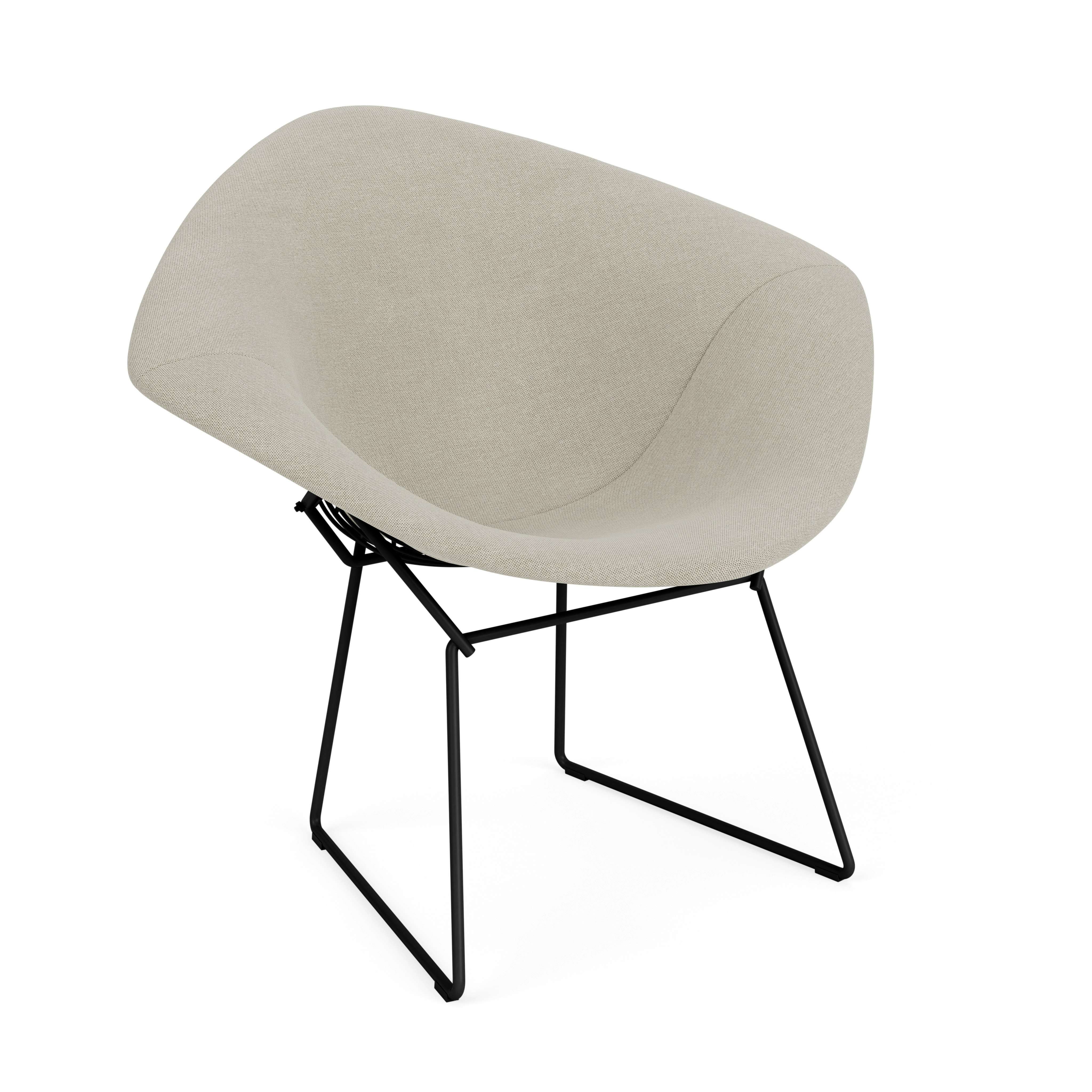 Bertoia Diamond Chair, Black, Full Cover, Crossroad, Almond