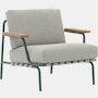 Settle Outdoor Lounge Chair - Dark Green, Ribbed Weave, Thistle