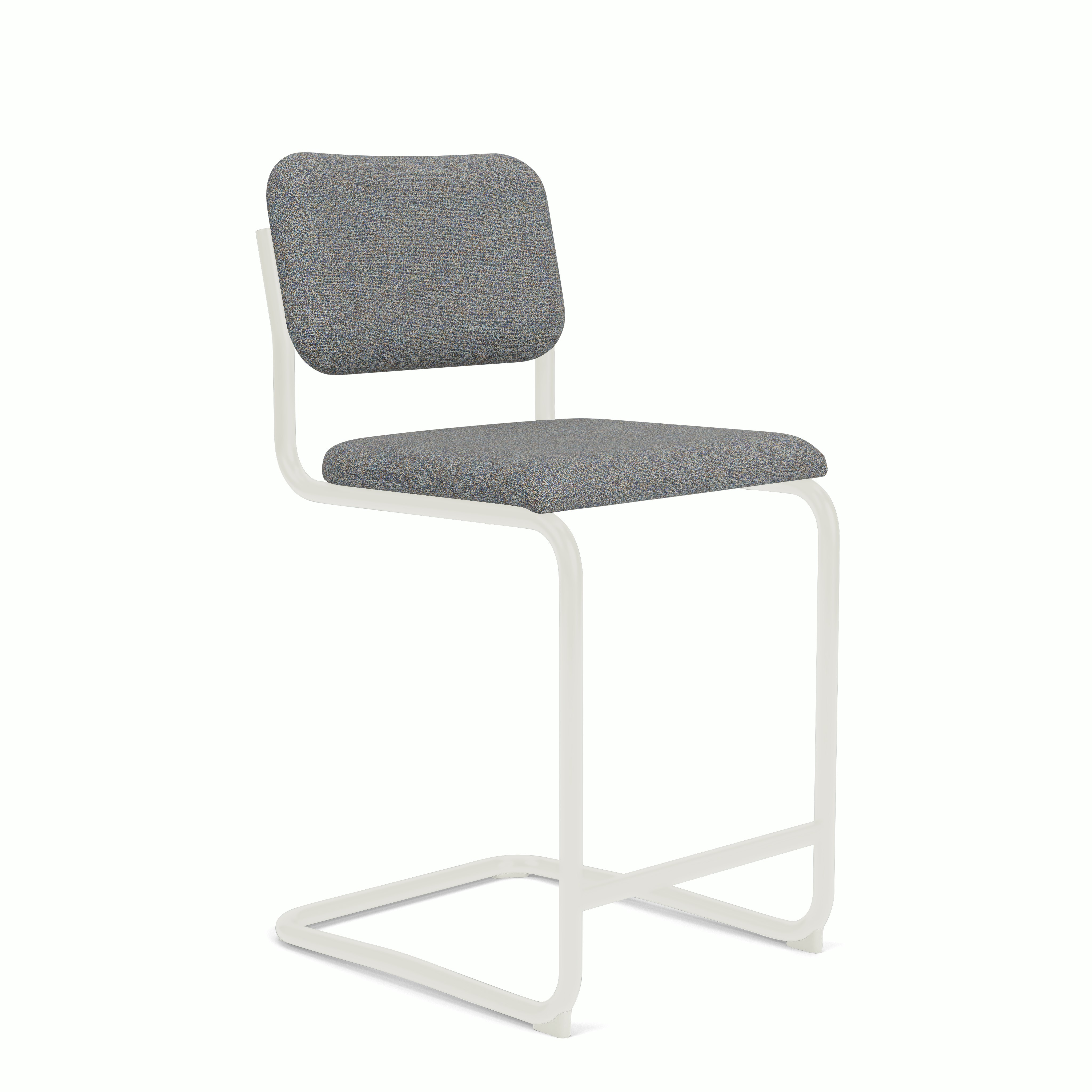 Cesca Upholstered Stool - Counter Height ,  Fully Upholstered,  ,  tempest,  aurora,  white frame